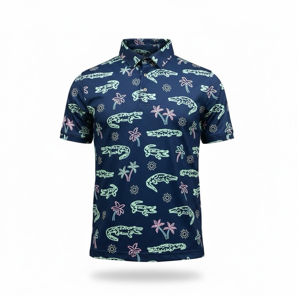 NEW Chubbies Polo Shirt "Neon Glade" - Men's Large (S) - Performance Polo 2.0